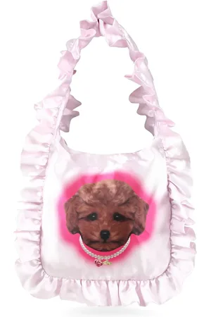 CAROLINE BOSMANS Bolsa de hombro con volantes y perro estampado