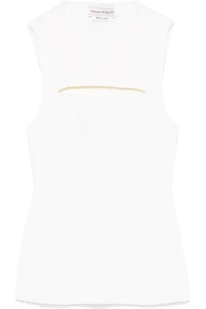 Alexander McQueen Top tejido con detalles rasgados