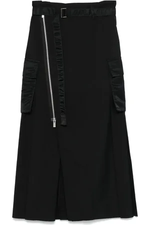 SACAI Falda midi con diseño plisado