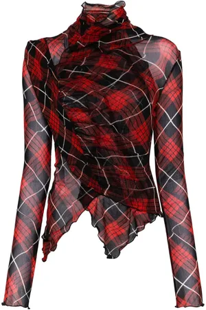 Jean Paul Gaultier Playera con motivo de cuadros