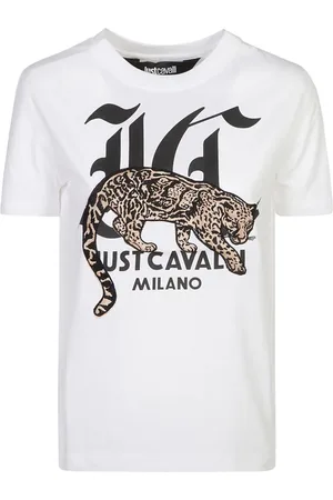 Roberto Cavalli Playera con logo estampado