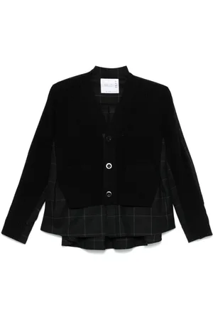 SACAI Cárdigan con cuadros de cuadros