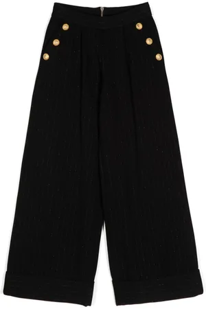 Balmain Pantalones anchos con detalle de pinzas