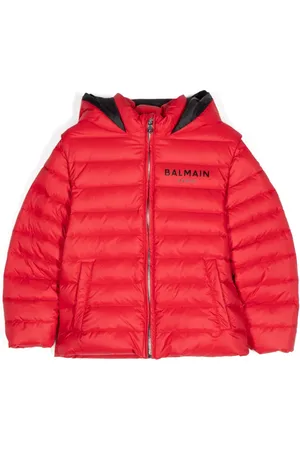 Balmain Chamarra capitonada con logo estampado