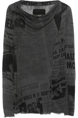 RUNDHOLZ Top con estampado de periódico