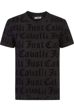 Roberto Cavalli Playera con logo afelpado