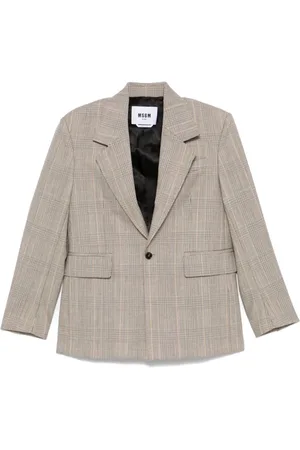Msgm Blazer con motivo de cuadros príncipe de Gales
