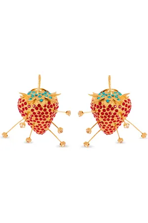 Balmain Aretes con fresa y detalles de strass