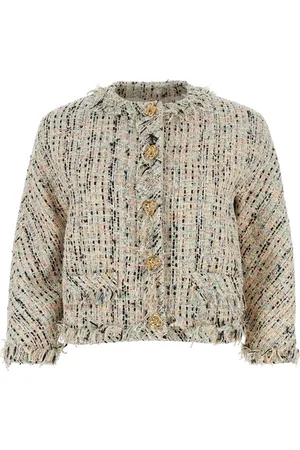 Alexander McQueen Chamarra de tweed deshilachada