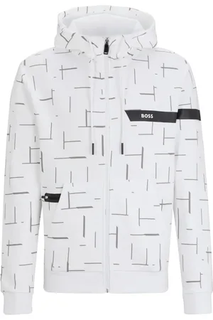HUGO BOSS Hoodie con estampado gráfico y cordones