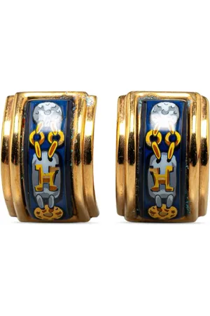 Hermès Aretes 20th Century Cloisonne Enamel Clip On