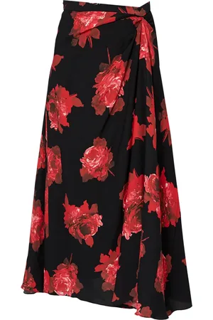 Erdem Falda midi con diseño drapeado