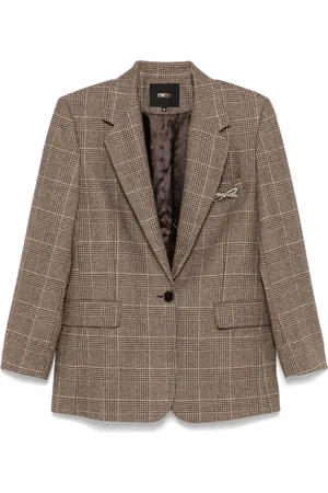 Maje Blazer con motivo de cuadros príncipe de Gales