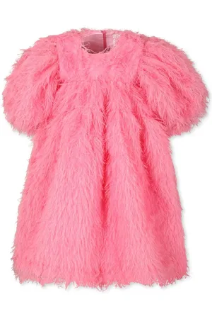 CAROLINE BOSMANS Vestido corto con plumas artificiales