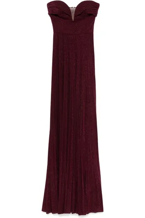 Elisabetta Franchi Vestido largo con diseño plisado