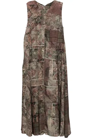 ZIGGY CHEN Vestido midi con estampado abstracto