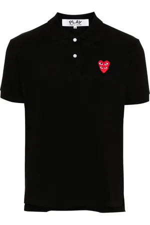 Comme des Garçons Playera tipo polo con parche de corazón