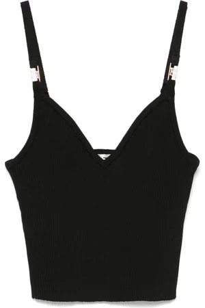 Elisabetta Franchi Top corto tejido de canalé