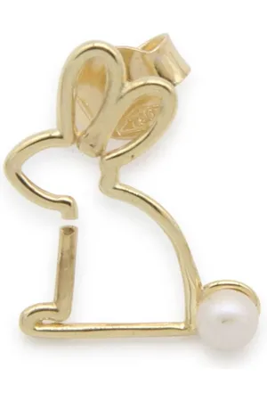 Aliita Arete Conejito en oro amarillo de 9kt con perla