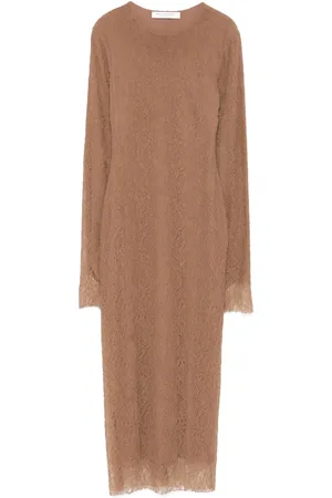 Serafini Vestido midi con encaje de guipur
