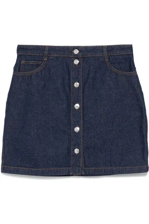 Maison Kitsuné Falda corta de mezclilla con botones