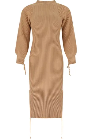 ANDREADAMO Vestido midi con diseño tejido de canalé