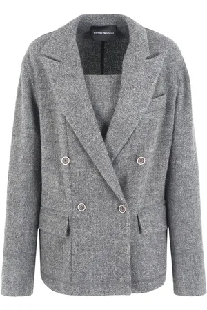 Emporio Armani Blazer con doble botonadura y efecto melange