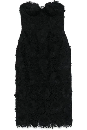 GIUSEPPE DI MORABITO Vestido midi de macramé con flores en 3D