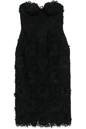 GIUSEPPE DI MORABITO Vestido midi de macramé con flores en 3D