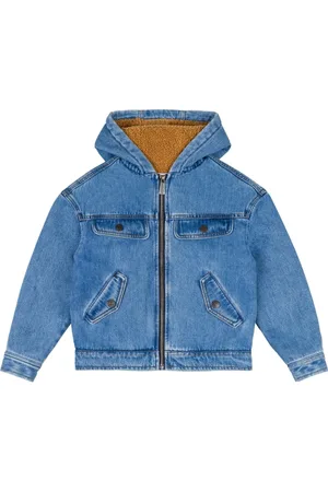Moschino Chamarra de mezclilla con logo en relieve