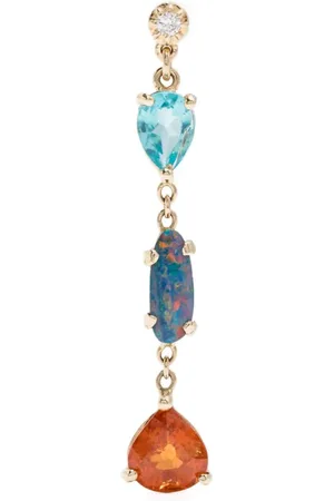 JACQUIE AICHE Arete Sophia en oro amarillo de 14kt con gemas