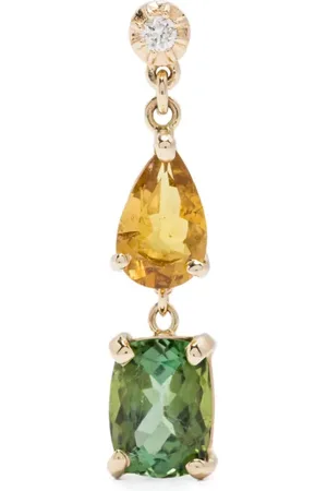 JACQUIE AICHE Arete Sophia en oro amarillo de 14kt con gemas