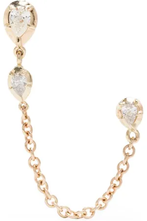 JACQUIE AICHE Arete Sophia en oro amarillo de 14kt con diamantes