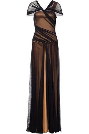 Alberta Ferretti Vestido largo con diseño transparente
