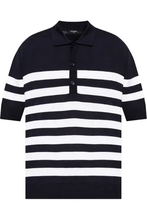 Balmain Playera tipo polo con rayas estampadas