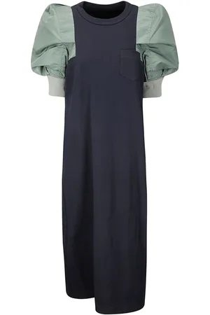 SACAI Vestido midi con mangas farol