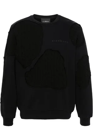 John Richmond Sudadera con logo y diseño patchwork