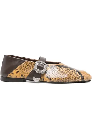 WALES BONNER Flats con estampado de piel de serpiente