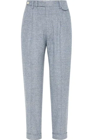 Brunello Cucinelli Pantalones de vestir con cuadros estampados