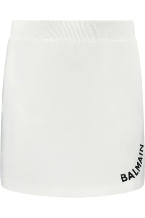 Balmain Falda con logo en intarsia