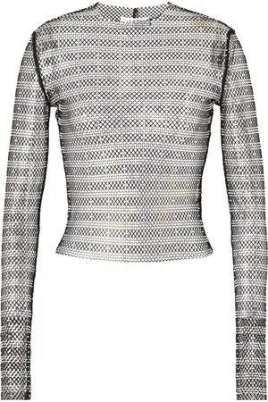 GENNY Blusa de malla con detalles de strass