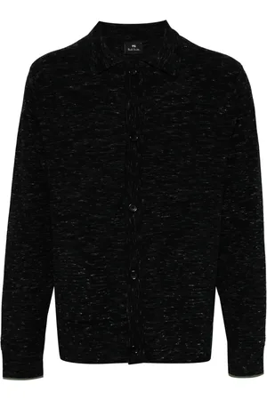 Paul Smith Cárdigan tejido de canalé con cuello de pico