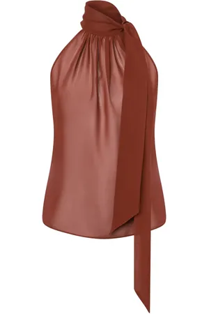 Serafini Blusa semitransparente con cuello halter