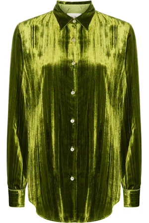 FORTE FORTE Camisa de terciopelo con efecto plisado
