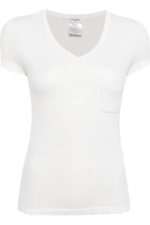 CHANEL Playera con logo bordado 2006