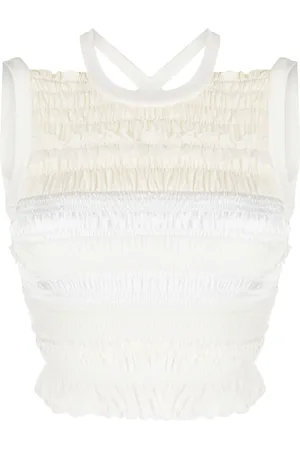 Caroline Hu Camiseta con efecto plisado