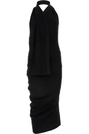 Fendi Vestido midi con diseño asimétrico y cuello halter