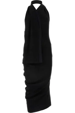 Fendi Vestido midi con diseño asimétrico y cuello halter