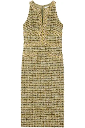 ST. JOHN Vestido midi con efecto metalizado