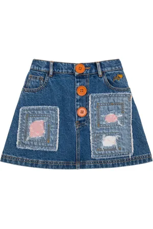PHILOSOPHY DI LORENZO SERAFINI Falda de mezclilla con diseño patchwork